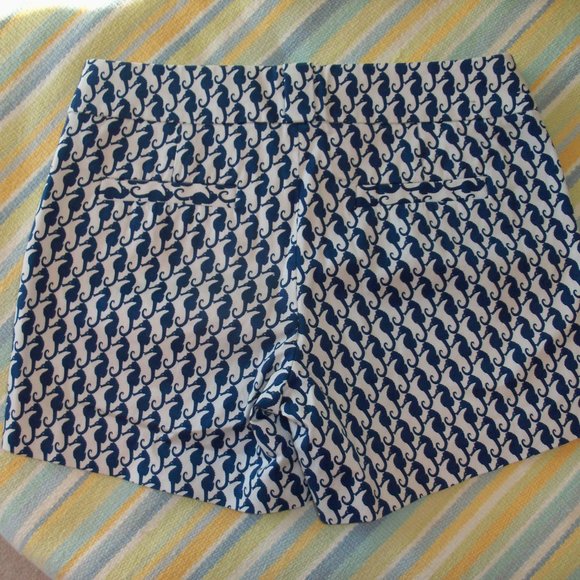 J.Crew Factory White/ Blue Seahorse Chino Shorts 2 - Picture 3 of 10